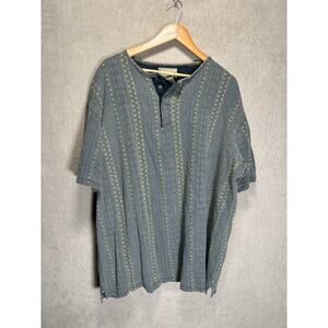 Vintage The Original Arizona Jean Co Geometric Henley‎ T-Shirt Mens Size XLXT